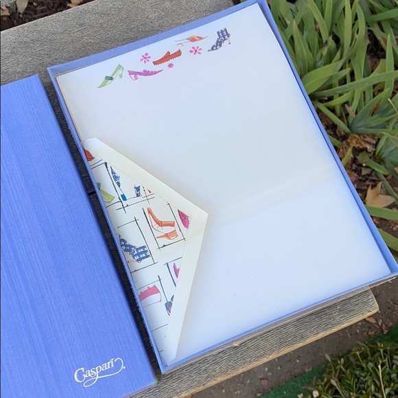 Caspari Shoe Stationary Paper & Envelope Boxed Set - Picture 1 of 5